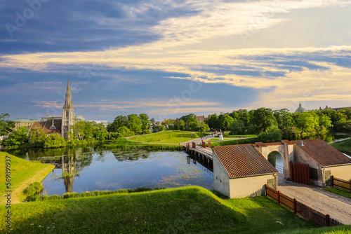 St.Alban`s church in the Churchill park, Copenhagen photo