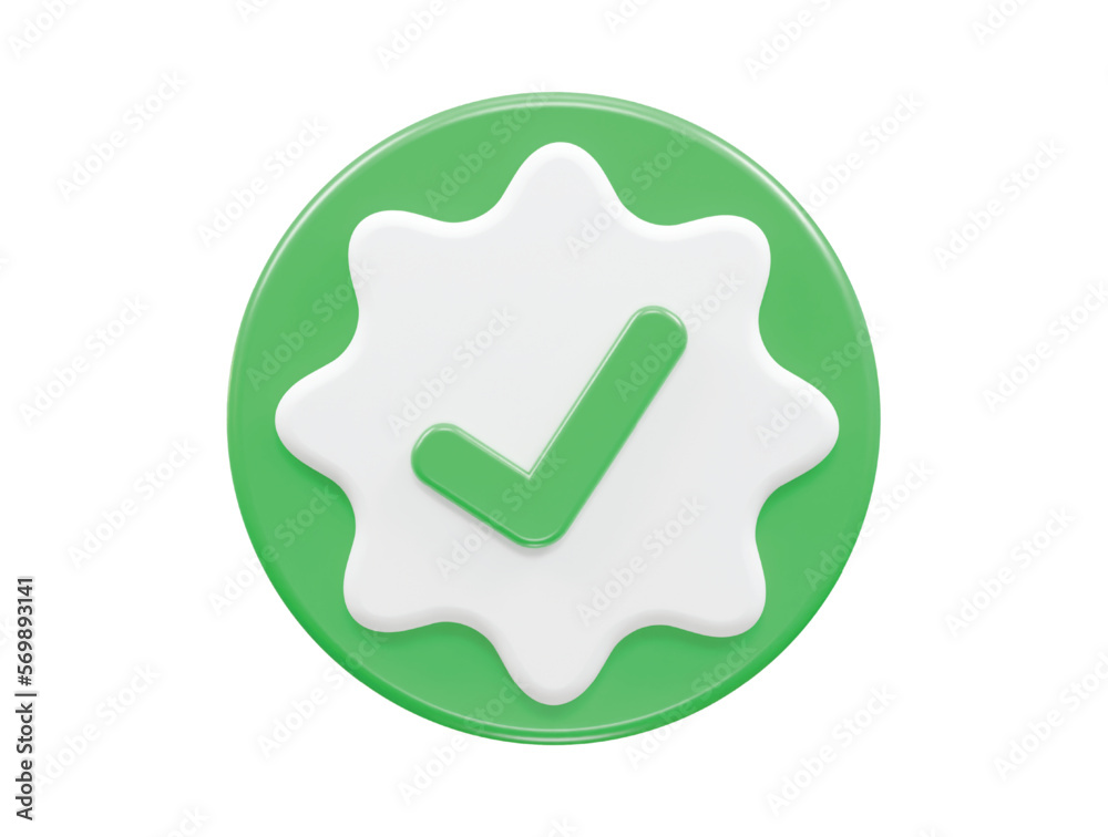 Verified icon 3d rendering vector illustration Verified icon 3d rendering vector illustration