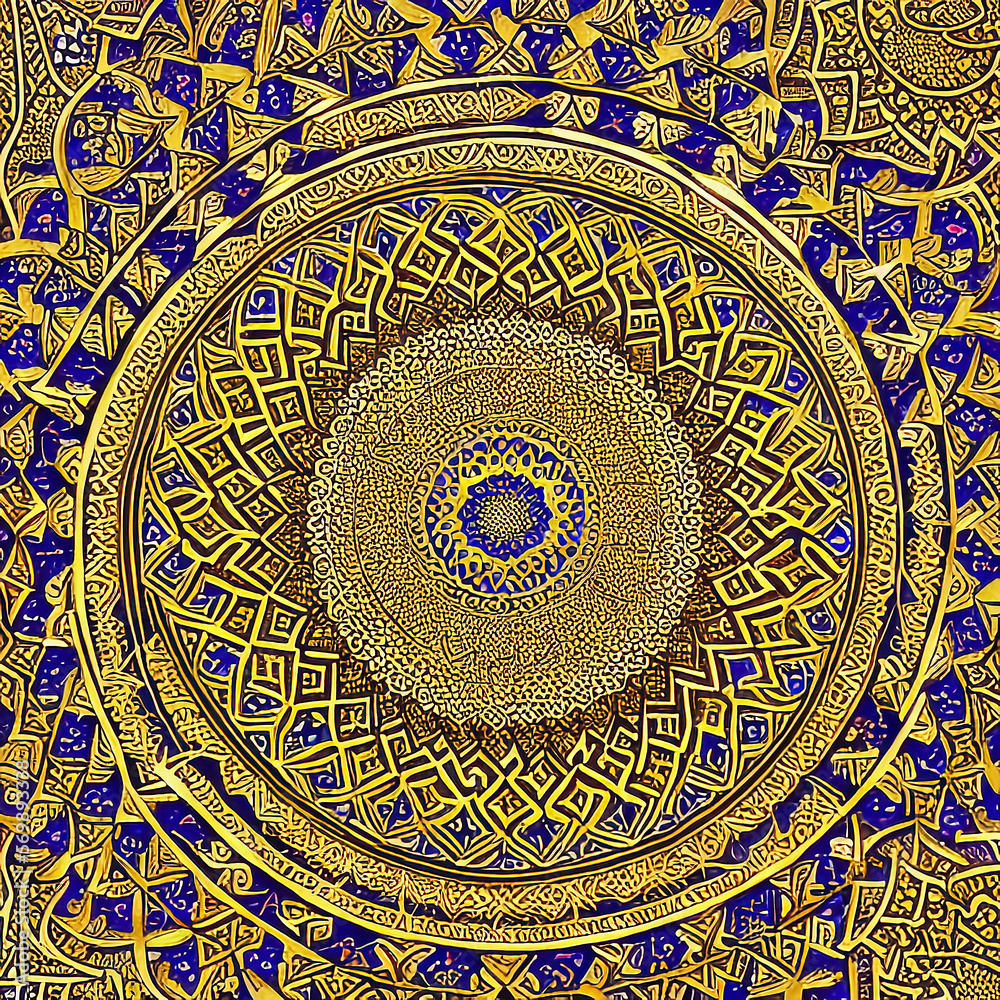 ramadan kareem background, gold Islamic pattern, Muslim holiday backdrop