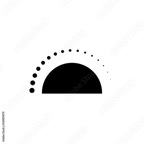 half circle button icon vector illustration with dots indicating minimum to maximum indicator 