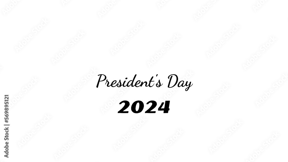 President's Day wish typography with transparent background