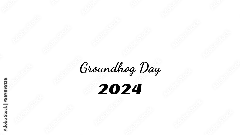 Groundhog Day wish typography with transparent background