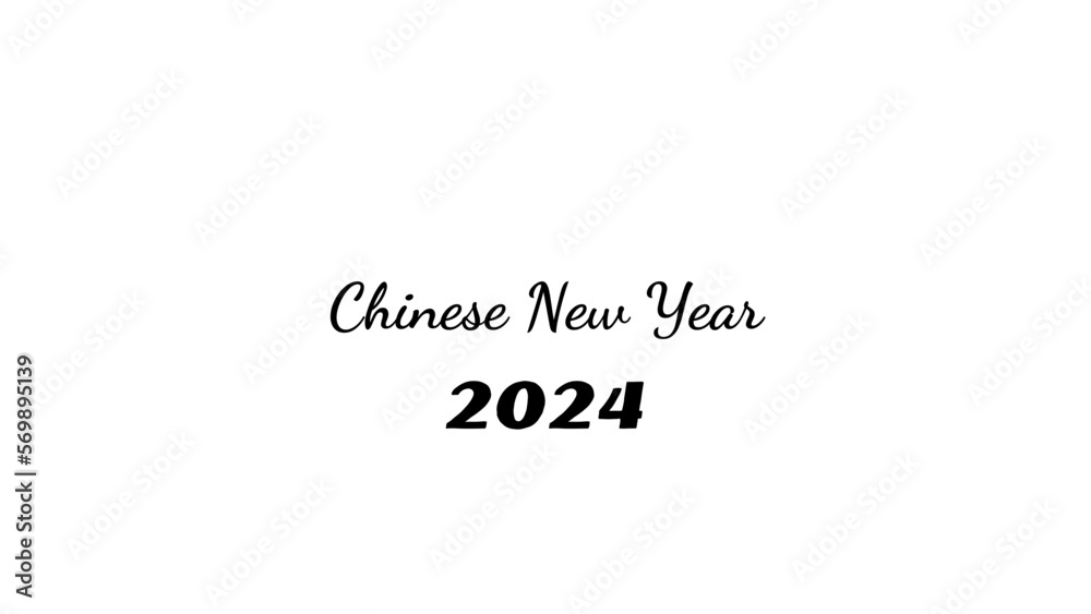 Chinese New Year wish typography with transparent background