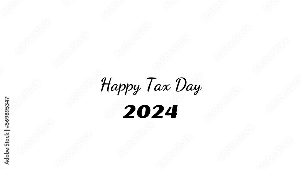 Happy Tax Day wish typography with transparent background
