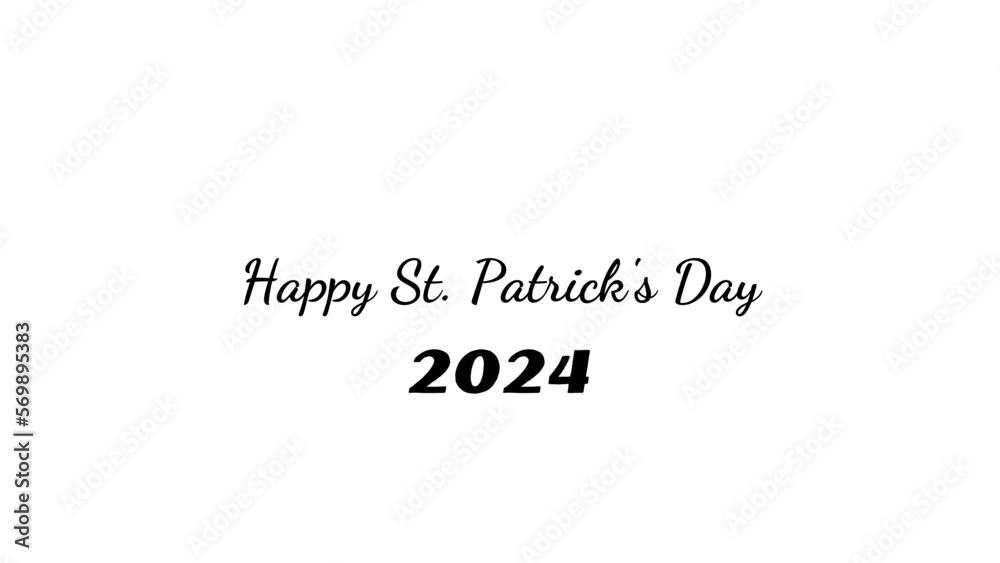 Happy St. Patrick's Day wish typography with transparent background