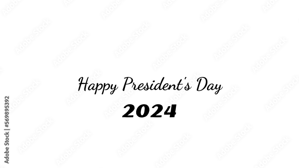Happy President's Day wish typography with transparent background