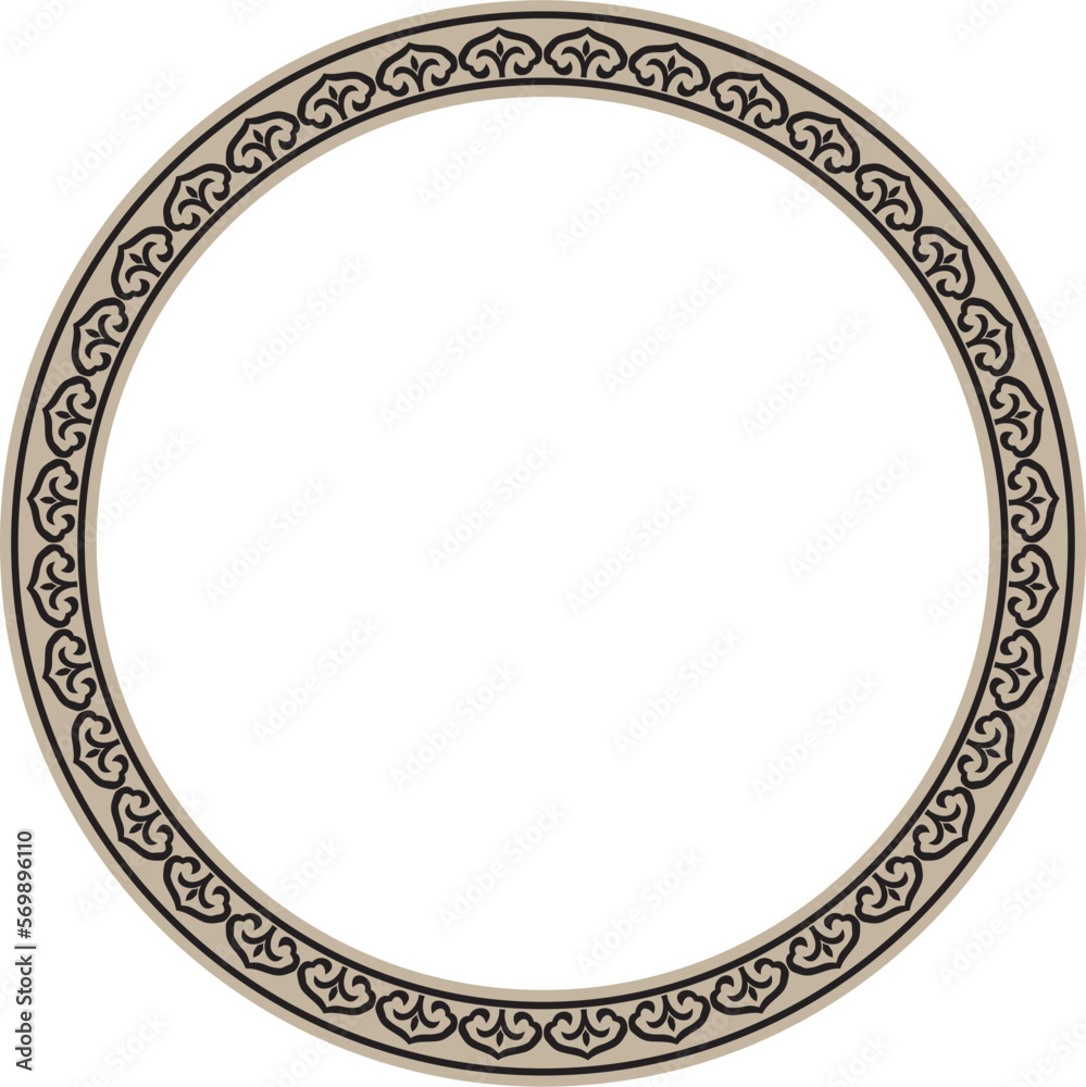 .Vector gold and black round Chinese ornament. Frame, border, circle, ring of Asian peoples of the East. .Vector gold and black round Chinese ornament. Frame, border, circle, ring of Asian peoples of the East.