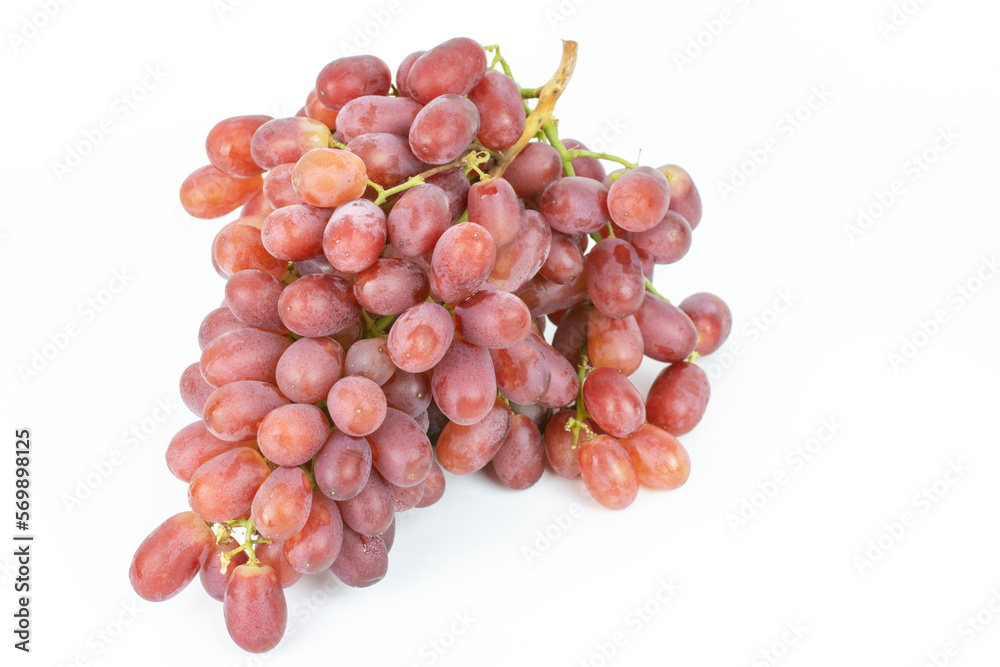 Fototapeta premium Bunch of red grape on white background.