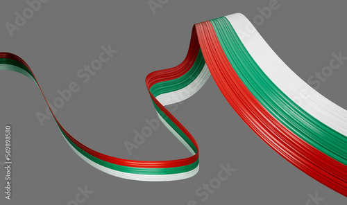 Wavy Bulgaria country flag background for independence day 3d illustration