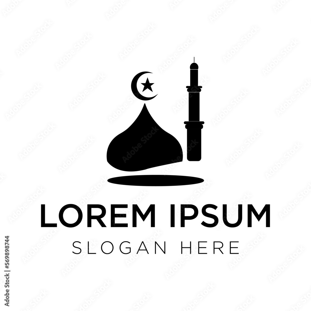 mosque logo design vector illustration isolated background