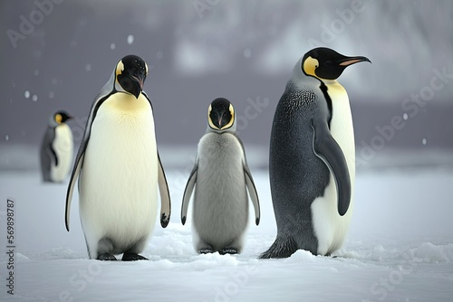 group of emperor penguins  ai generated