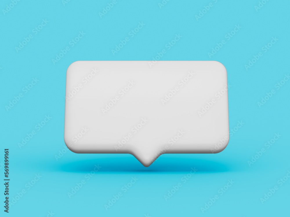Cute white square speech bubble icons, isolated on blue pastel background 3d illustration Cute white square speech bubble icons, isolated on blue pastel background 3d illustration