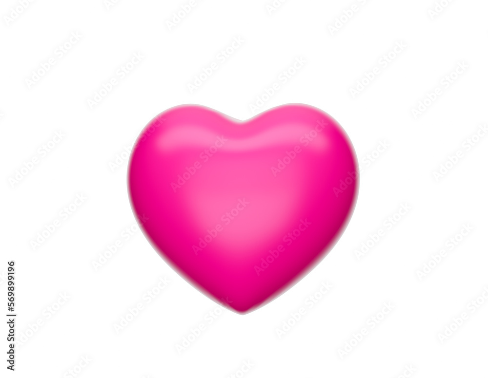 3d Red heart on pink background. heart icon, like and love 3d illustration