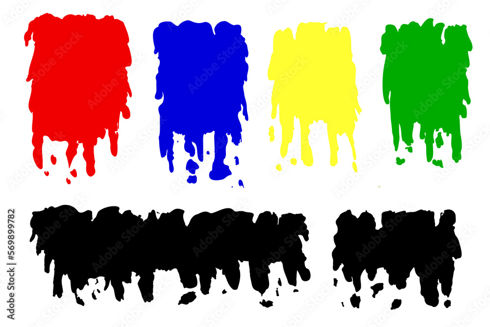simple vector set 6 sketch, melting paint