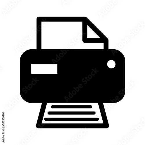 Printer document web icon, printout machine technology flat sign vector illustration