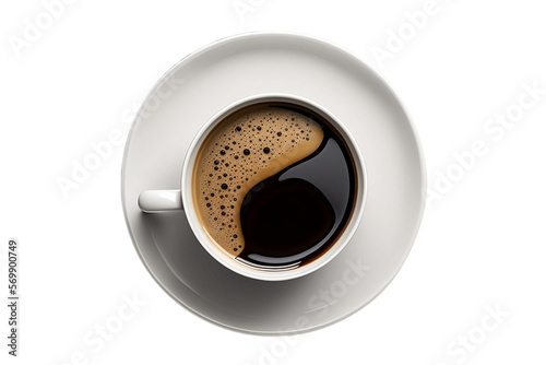Murais de parede coffee cup isolated on a white background, coffee cup/mug with hot black coffee,