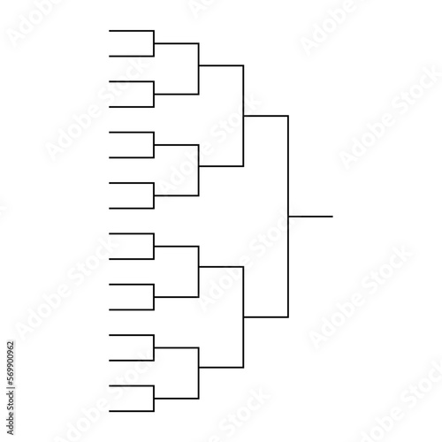 Bracket sport tournament, blank elimination event sign, playoff match vector illustration