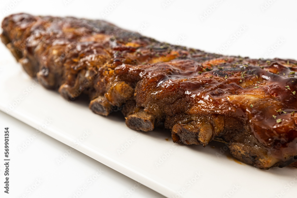 pork ribs on a white background pork ribs on a white background