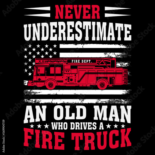 Firefighter T-shirt design Vector
