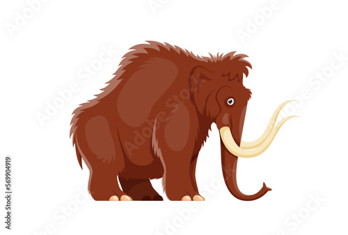Cartoon mammoth  extinct animal character