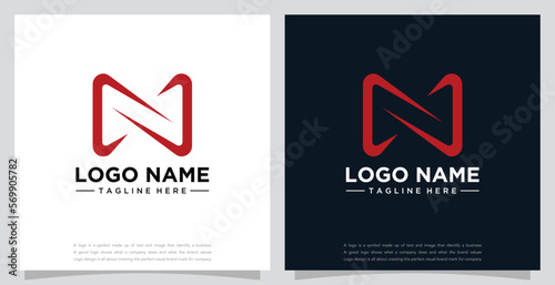 Vector initial letter n logo for business or media company