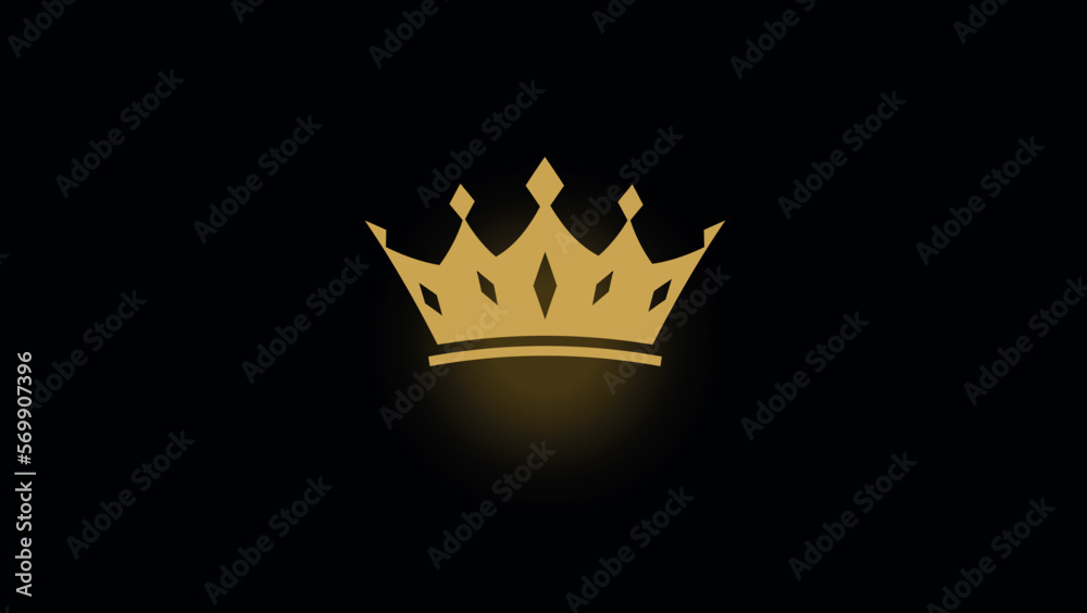 Corona dorada con fondo negro - obrazy, fototapety, plakaty 