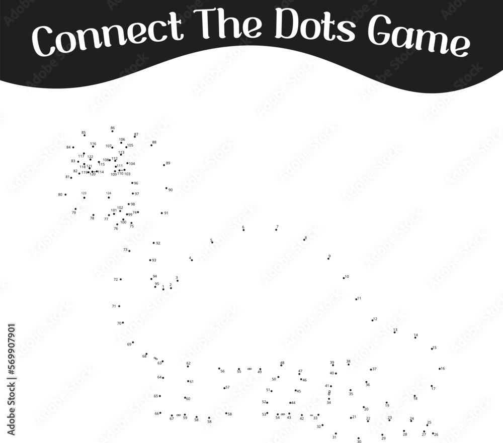 connect the dots Numbers game, education dot to dot game for kids