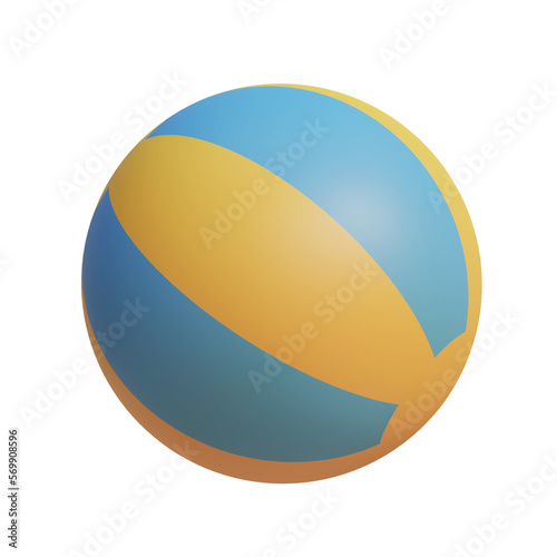Free Download Blue yellow beach ball 3D Icon - GFXLoad