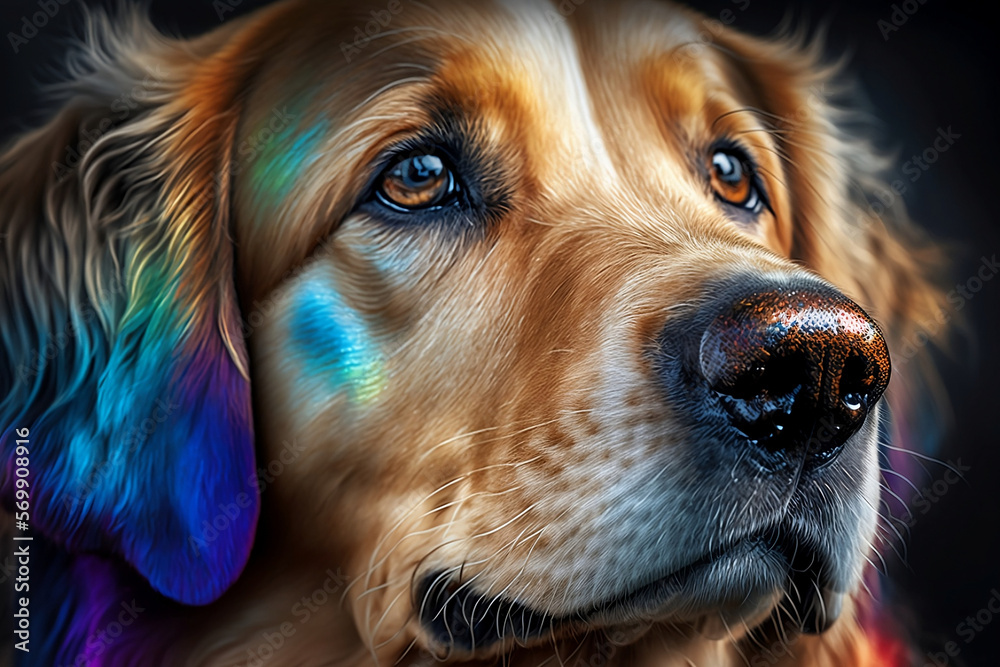 The Graceful Dog: A Close-Up Portrait of the Beautiful Canine. Generative ai