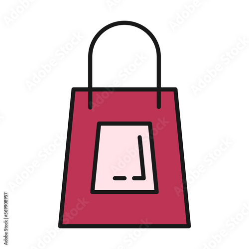 Shopping Bag Icon. Colorful Ecommerce Symbol