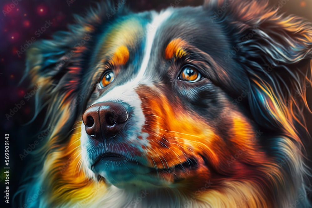 The Elegant Dog: A Close-Up Portrait of the Beautiful Canine. Generative ai