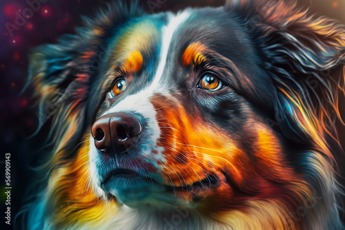 The Elegant Dog: A Close-Up Portrait of the Beautiful Canine. Generative ai