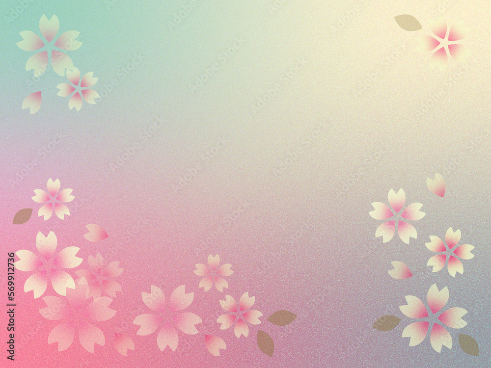 満開の桜　翡翠色