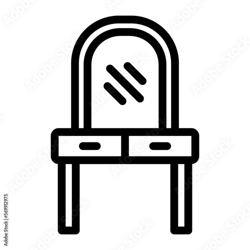dressing table line icon