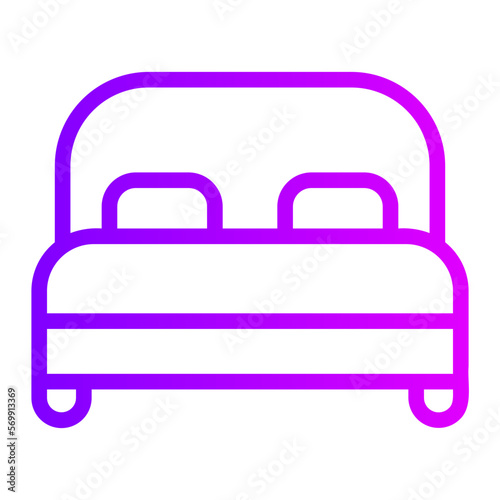 double bed gradient icon
