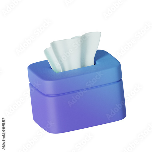 Blue Purple gradient tissue box 3D Icon