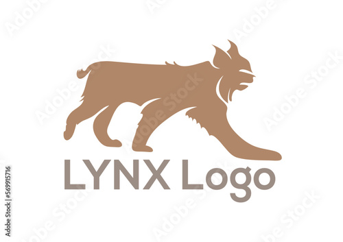 Lynx logo, wild feline concept