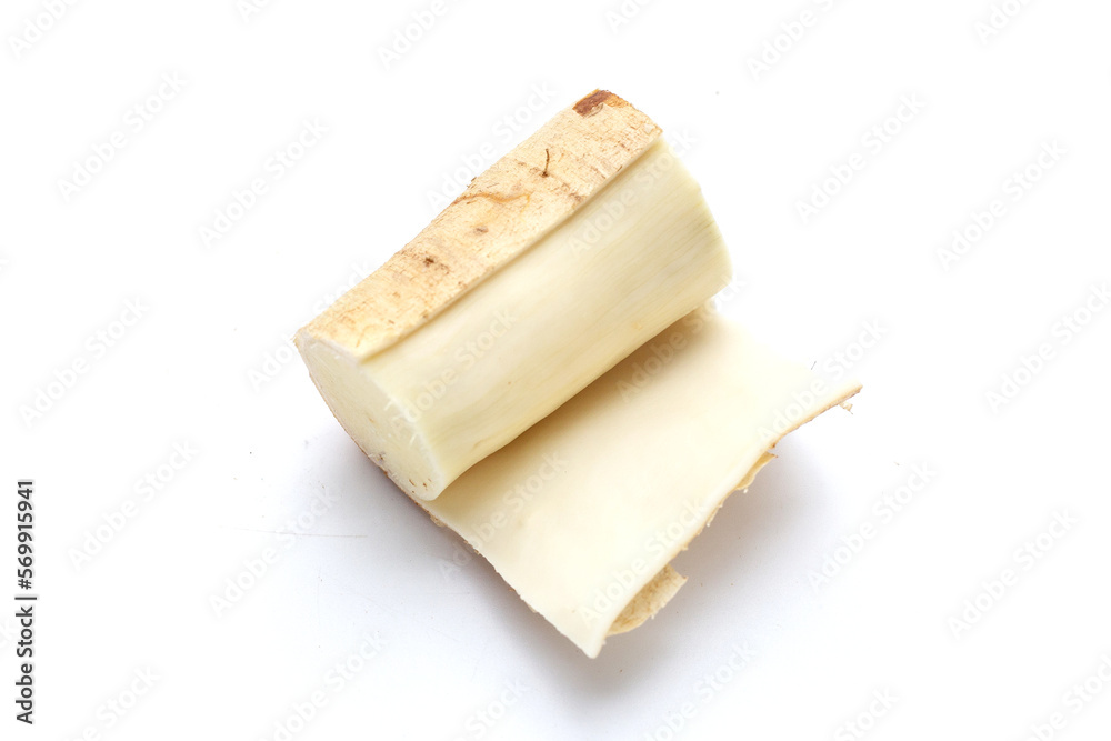 Cassava on a white background. Cassava on a white background.