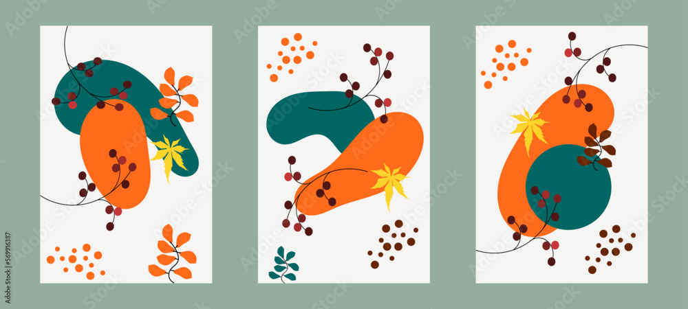 Botanical wall art vector set. Minimalist and natural wall art. Vector illustration. Bright Color. Botanical wall art vector set. Minimalist and natural wall art. Vector illustration. Bright Color.