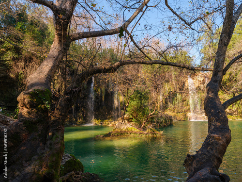 beautiful waterfall in the nature