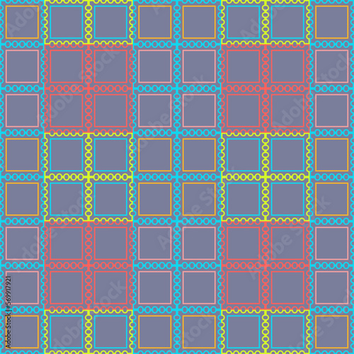 geometric pattern .Circles, squares and stripes form a beautiful pattern. pastel mathematics shape Modern fabric pattern, wallpaper, wrapping paper.