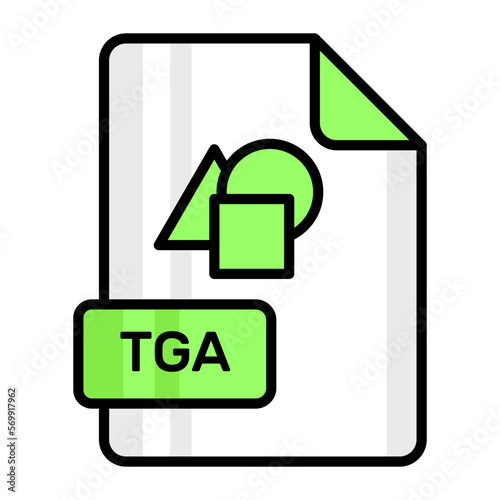 An amazing vector icon of TGA file, editable design photo