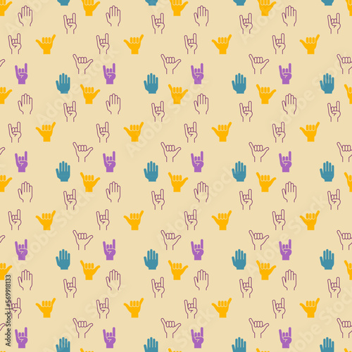 Hand icon style. Vector illustration of hands showing different styles.Texture concept. Wrapping paper.
