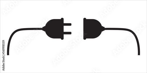 Electric socket with plug vector
