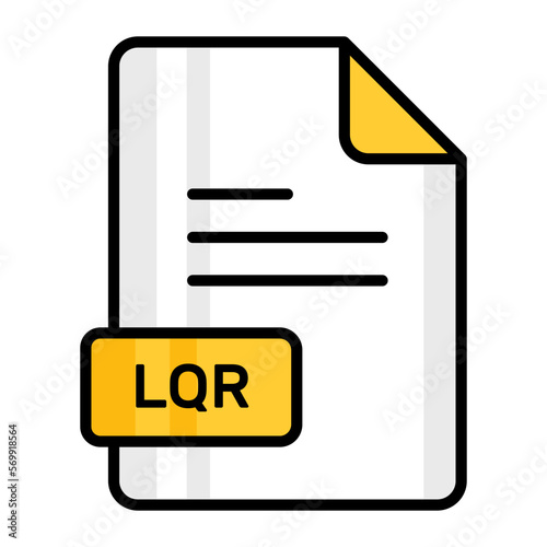 An amazing vector icon of LQR file, editable design