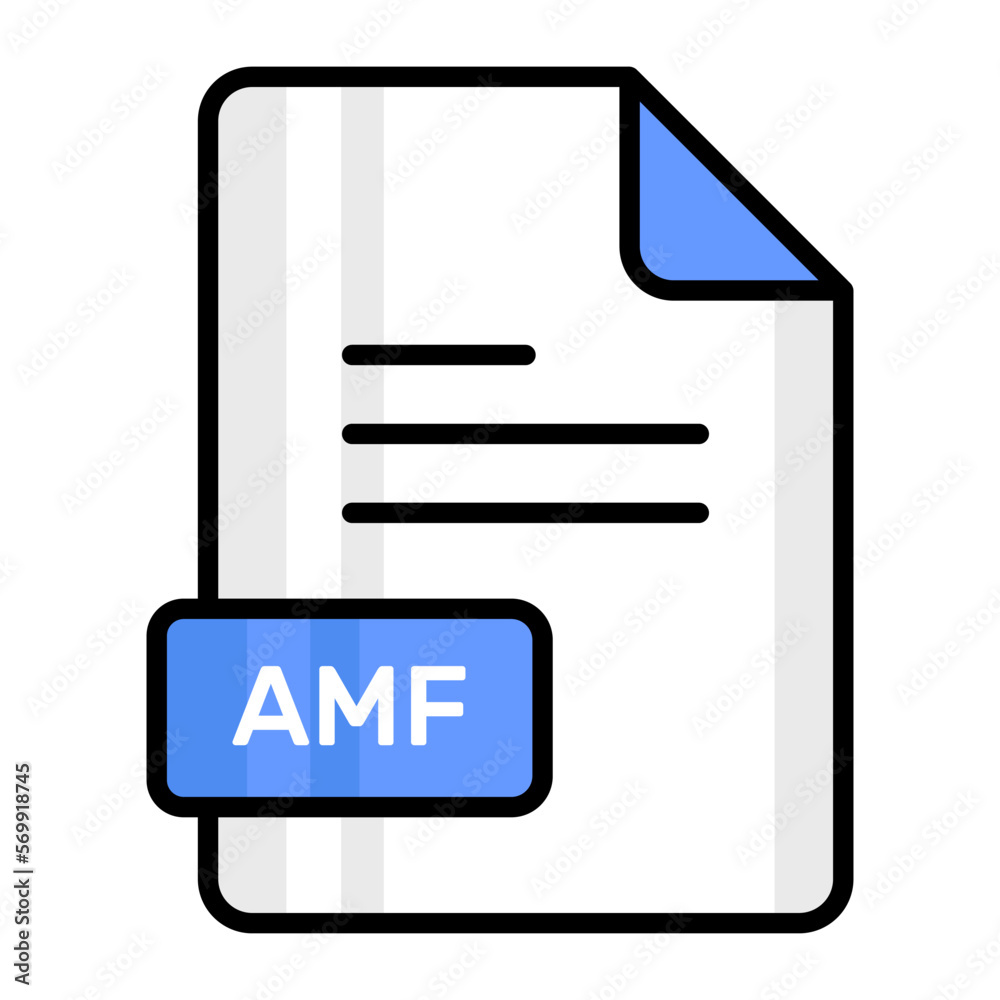 An amazing vector icon of AMF file, editable design An amazing vector icon of AMF file, editable design