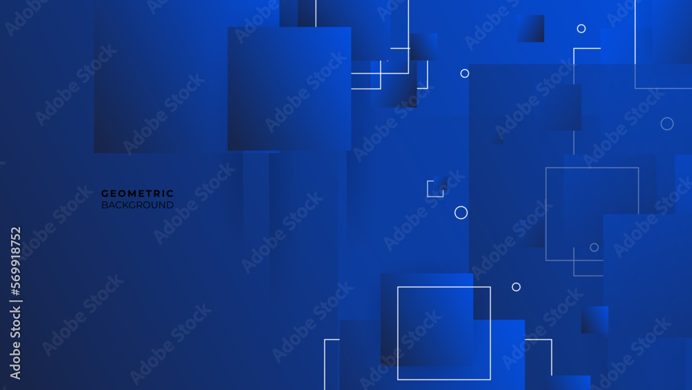 Dark blue vector rectangular background. Geometric background in square style with gradient, dynamic and sport banner concept.