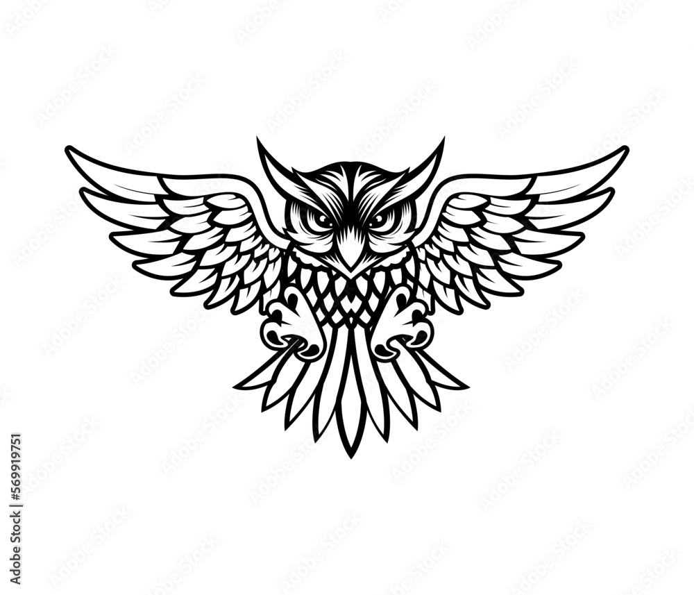 Owl logo emblem design vector image Owl logo emblem design vector image