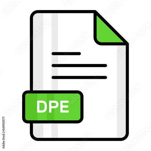 An amazing vector icon of DPE file, editable design