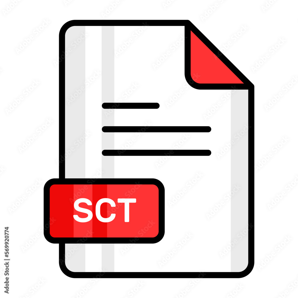 An amazing vector icon of SCT file, editable design An amazing vector icon of SCT file, editable design
